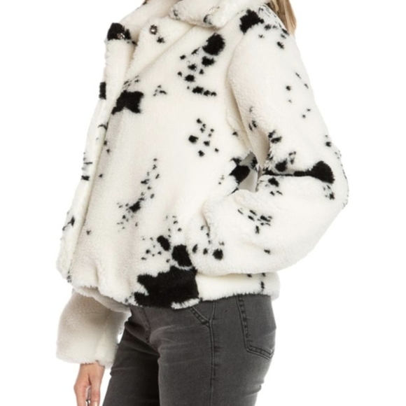 Juicy Couture White and Black Faux Fur Comfy Y2K Jacket NEW SZ XS - Picture 4 of 11